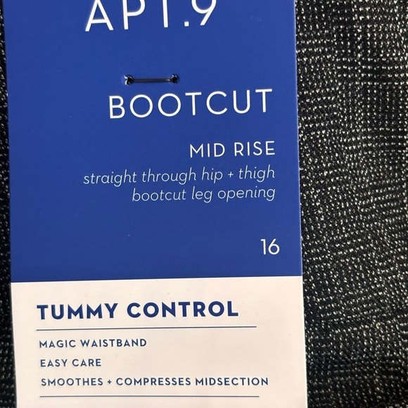 NWT Apt. 9 Charcoal Bootcut Mid Rise Tummy Control Pants - Picture 8 of 9